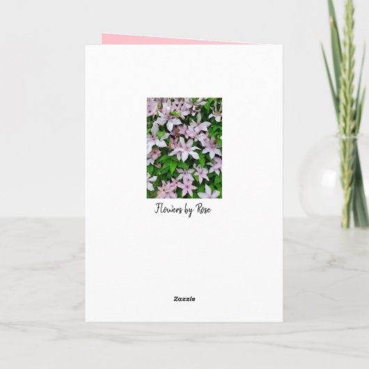 Clematis Lila Vining Blume auf Trellis Blank Karte (Rückseite)