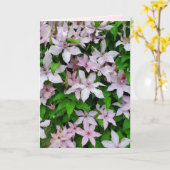 Clematis Lila Vining Blume auf Trellis Blank Karte (Gelbe Blume)