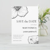 Clematis Line Art Zeichnend formale 🌸 florale Mod Save The Date (Stehend Vorderseite)