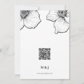 Clematis Line Art Zeichnend formale 🌸 florale Mod Save The Date (Rückseite)