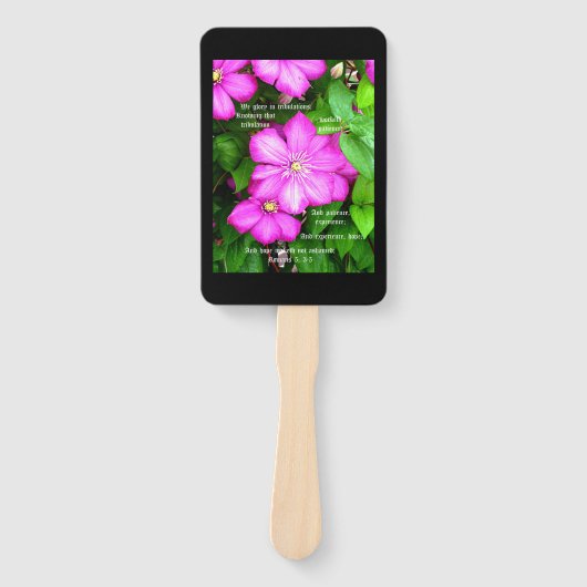 Clematis mit Römern 5:3-5 Fächer (Vorderseite)