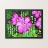 Clematis mit Römern 5:3-5 Puzzle (Horizontal)