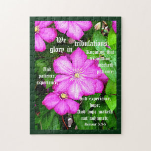 Clematis mit Römern 5:3-5 Puzzle