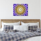 Clematis Om Mandala Stretched Canvas Print Leinwanddruck (Insitu (Schlafzimmer))