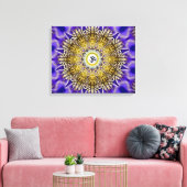 Clematis Om Mandala Stretched Canvas Print Leinwanddruck (Insitu (Wohnzimmer))