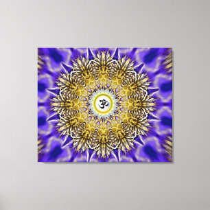 Clematis Om Mandala Stretched Canvas Print Leinwanddruck