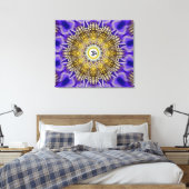 Clematis Om Mandala Stretched Canvas Print Leinwanddruck (Insitu (Schlafzimmer))