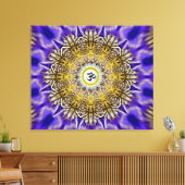 Clematis Om Mandala Stretched Canvas Print Leinwanddruck (Insitu (Wohnzimmer))