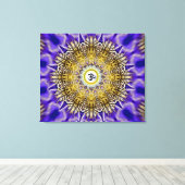 Clematis Om Mandala Stretched Canvas Print Leinwanddruck (Insitu (Holzboden))