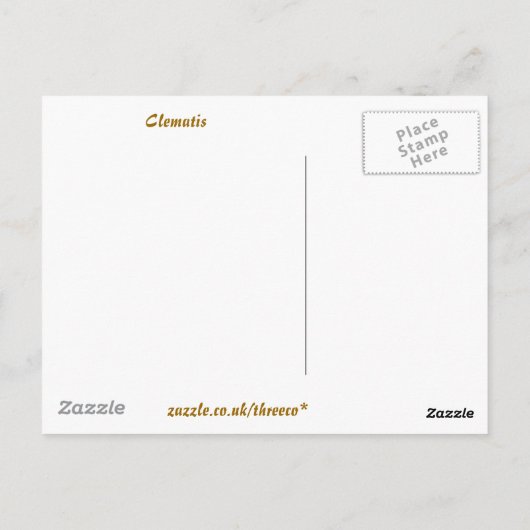 CLEMATIS POSTKARTE (Rückseite)