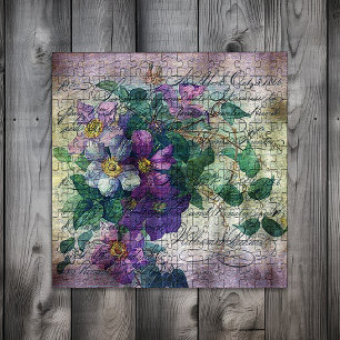 Clematis-Rebe Handschrift-Ephemera Puzzle