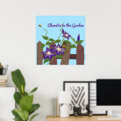 Clematis-Rebe im Garten Poster (Heimbüro)