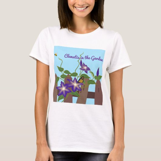 Clematis-Rebe im Garten T-Shirt (Vorderseite)