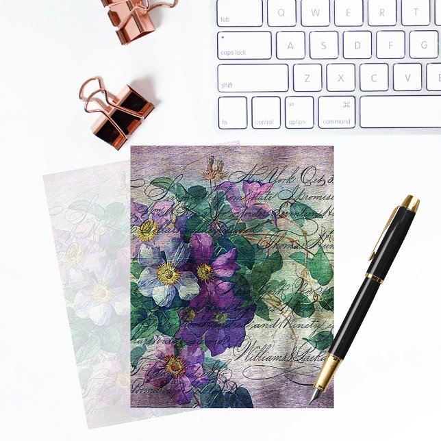 Clematis-Reben-Handschrift-Ephemera-Scrapbook-Papi (Von Creator hochgeladen)