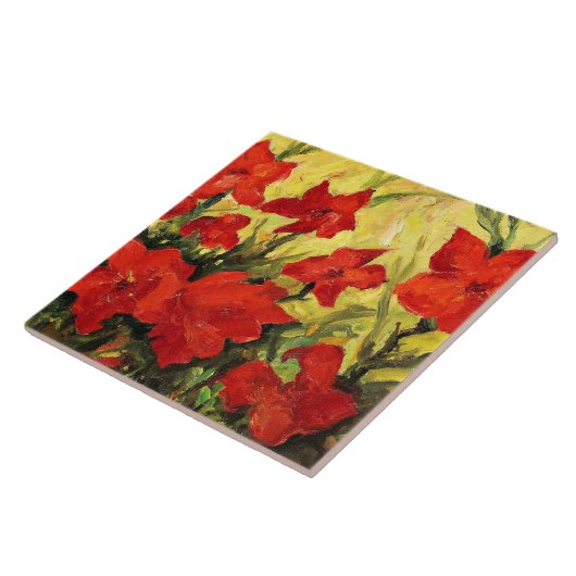 Clematis Red Blume Fliese (Seite)