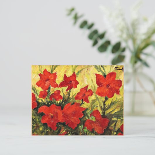 Clematis Red Blume Postkarte (Stehend Vorderseite)