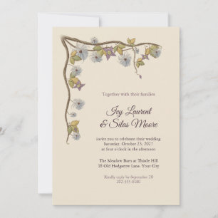 Clematis-Samenstände Boho-Hochzeitseinladung Einladung