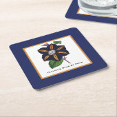 Clematis Star of India Botanische Illustration Rechteckiger Pappuntersetzer (angewinkelt)