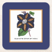Clematis Star of India Botanische Illustration Rechteckiger Pappuntersetzer (Vorderseite)