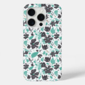 Clematis Teal Watercolor Floral Pattern Case-Mate iPhone Hülle (Rückseite)