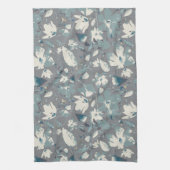 Clematis Vine Gray Blue Creme Geschirrtuch (Vertikal)