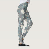 Clematis Vine Gray Blue Creme Leggings (Rechts)