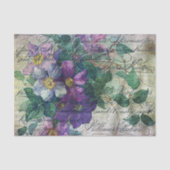 Clematis Vine Handwriting Ephemera Decoupage Seidenpapier (Vorderseite)