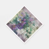 Clematis Vine Handwriting Ephemera Decoupage Serviette (Ecke)