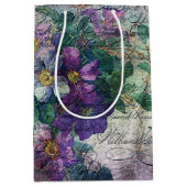 Clematis Vine Handwriting Ephemera Mittlere Geschenktüte (Vorderseite)