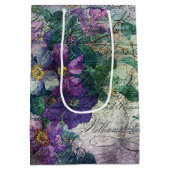 Clematis Vine Handwriting Ephemera Mittlere Geschenktüte (Rückseite)