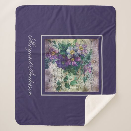 Clematis Vine Handwriting Ephemera Monogram Sherpadecke (Vorderseite)