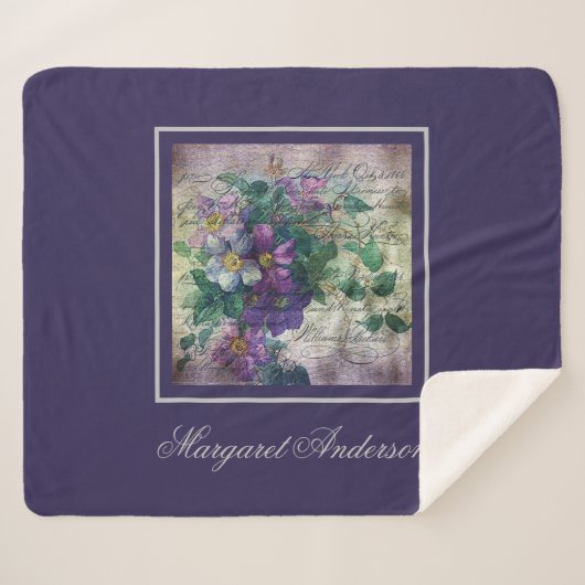 Clematis Vine Handwriting Ephemera Monogram Sherpadecke (Vorderseite (Horizontal))