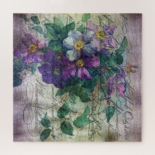 Clematis Vine Handwriting Ephemera Puzzle (Horizontal)
