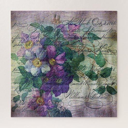 Clematis Vine Handwriting Ephemera Puzzle (Vertikal)