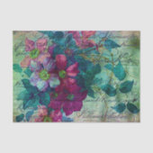 Clematis Vine Handwriting Plum Ephemera Decoupage Seidenpapier (Vorderseite)