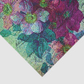 Clematis Vine Handwriting Plum Ephemera Decoupage Seidenpapier (Ausschnitt)