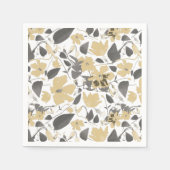 Clematis Yellow Gray Botanical Watercolor Serviette (Vorderseite)