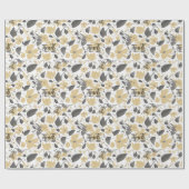 Clematis Yellow Watercolor Floral Geschenkpapier (Flach)