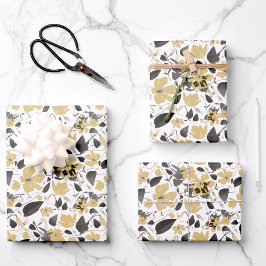 Clematis Yellow Watercolor Floral Geschenkpapier Set