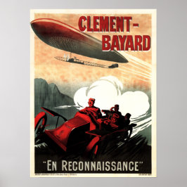CLEMENT BAYARD AUTOMOBILES Zeppelin Vintage Car Poster