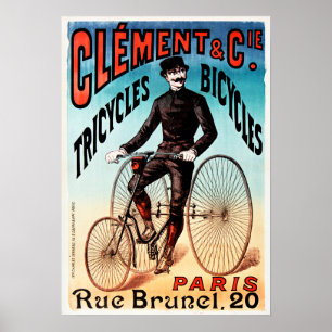 Clement & Co Paris Cycles Tricycle Bicycles Ad Poster
