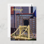 Clemente Bridge Pittsburgh Skyscrapers Summer Day Postkarte (Vorne/Hinten)