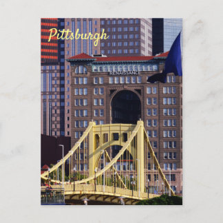 Clemente Bridge Pittsburgh Skyscrapers Summer Day Postkarte