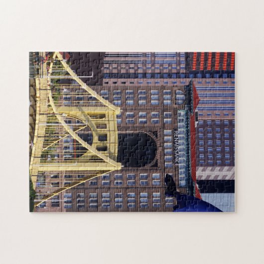 Clemente Bridge Pittsburgh Skyscrapers Summer Day Puzzle (Horizontal)