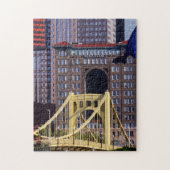 Clemente Bridge Pittsburgh Skyscrapers Summer Day Puzzle (Vertikal)
