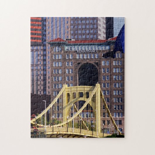 Clemente Bridge Pittsburgh Skyscrapers Summer Day Puzzle (Vertikal)