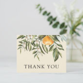 Clementine and Greenery Duwer Danke Postcard Postkarte (Stehend Vorderseite)