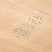 Clementine Elegant Moderne Hochzeit Acryleinladungen (Ablage )