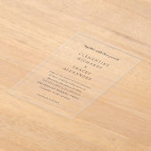 Clementine Elegant Moderne Hochzeit Acryleinladungen (Ablage )