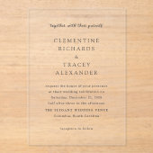 Clementine Elegant Moderne Hochzeit Acryleinladungen (Vorderseite)